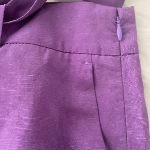 Stefanel Italy Pink Purple Tie Front Linen Pants with Sash - 12 - Picture 10 of 14